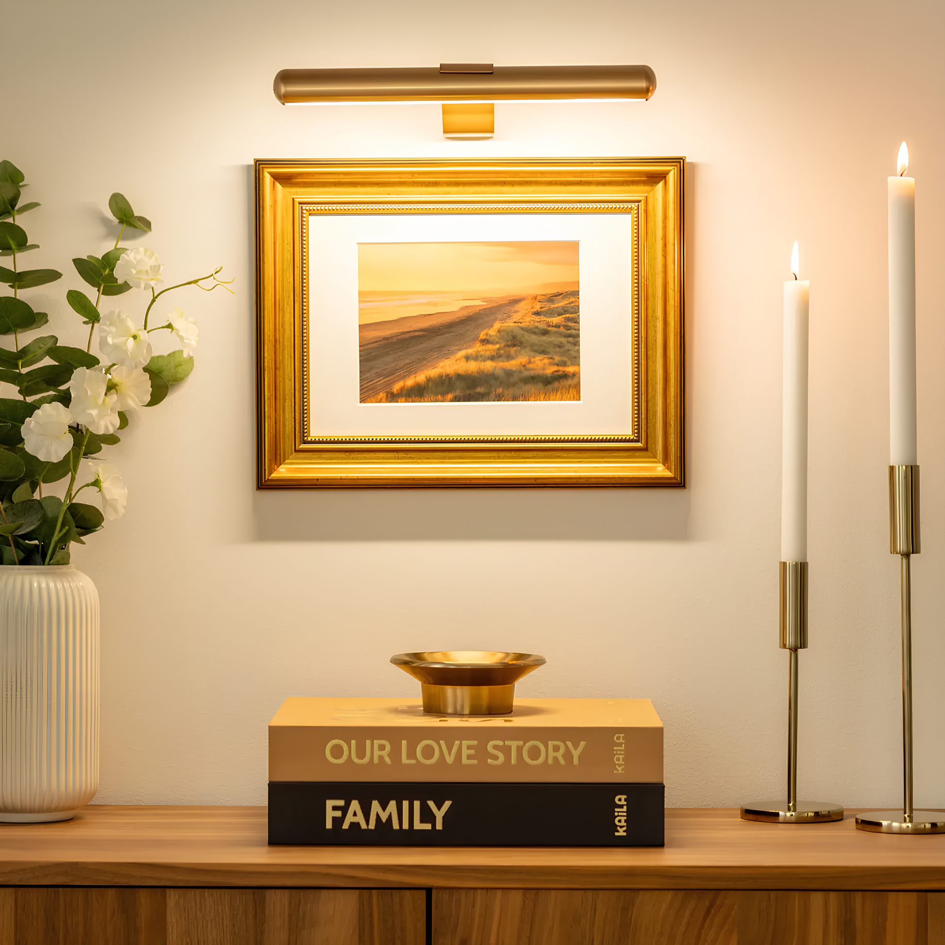 Applique murale LED orientable à batterie rechargeable USB — Éclairage tableau photo sans fil pour intérieur | Koossa