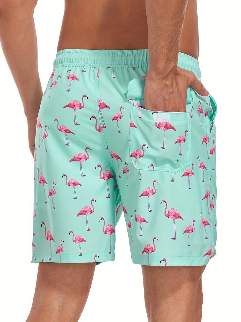 Men's Quick-Dry Swim Shorts in Lightweight Fabric | Relaxed Fit Mid-Thigh Beach Trunks with Elasticated Drawstring Waist and Side Pockets for Holiday Swimming Pool Summer | Koossa