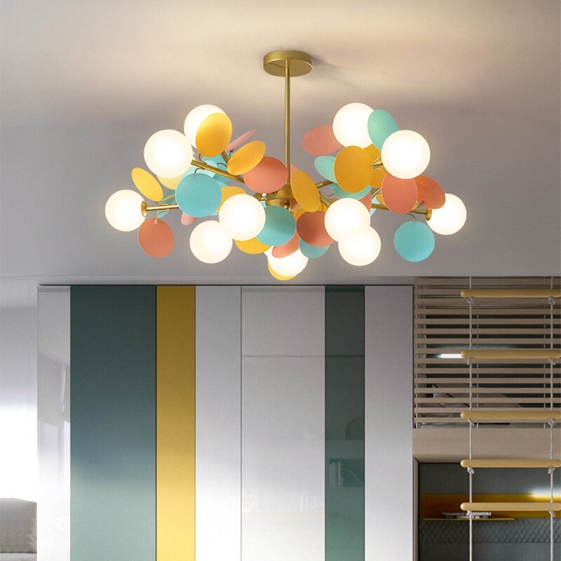 Floral Branch Ceiling Light Fixture Multi-Arm Glass Flower Chandelier Modern Botanical Flush Mount for Dining Room Bedroom Kitchen | Lonoma