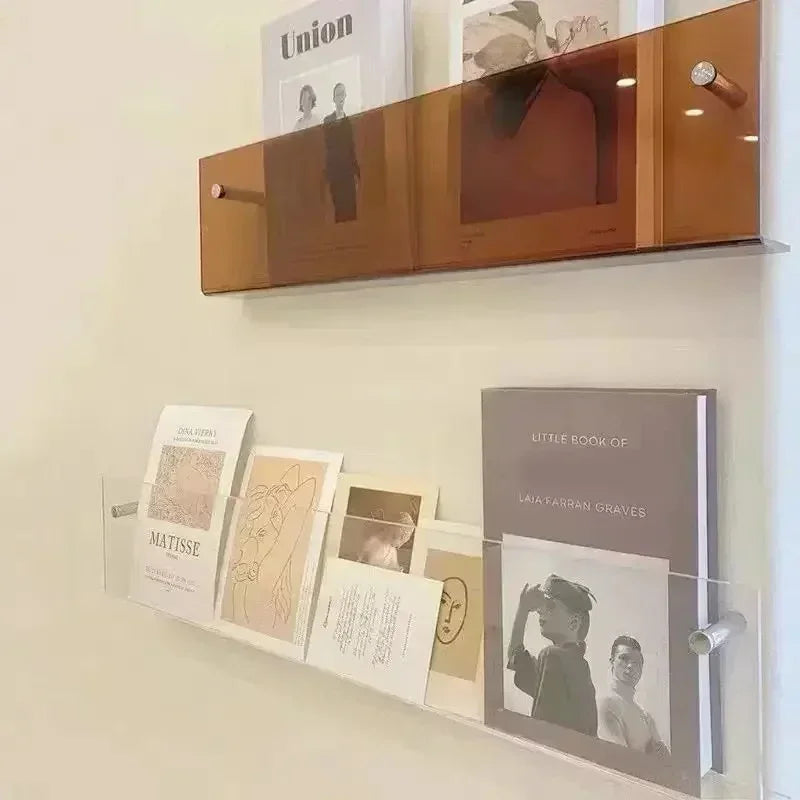 Floating Wall Shelf Magazine Rack, PVC Wall Mounted Book Display in Assorted Colors for Living Room, Office, Nursery & Kids Room | Lonoma