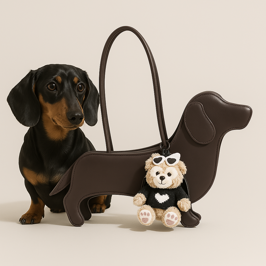 Dachshund Shaped Handbag Novelty Shoulder Bag Women Structured Tote Sausage Dog Purse Adjustable Strap Dachshund Lover Gift Bag | Koossa