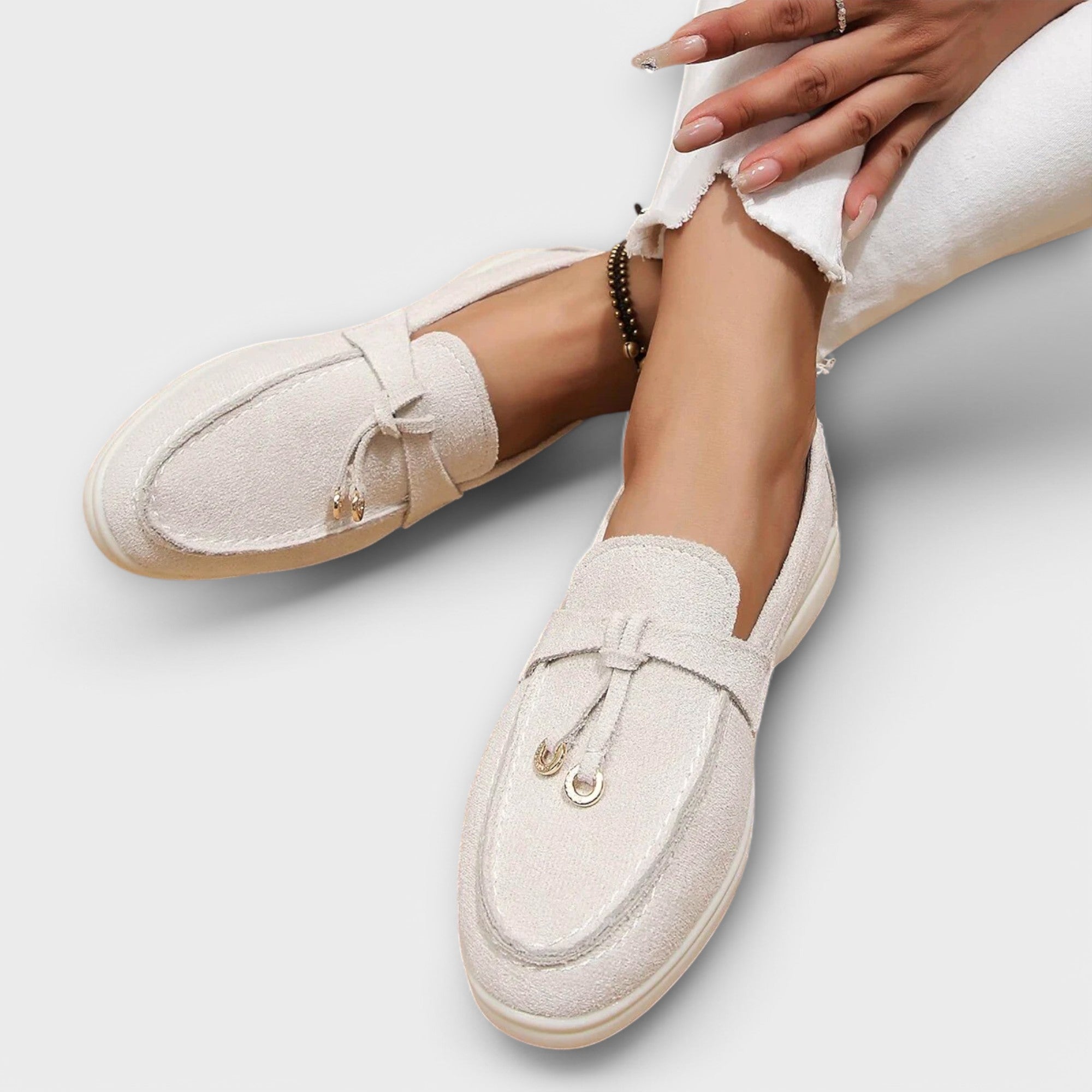 Women's Flat Loafers with Bow Detail in Eight Colours – Slip-On Leather-Look Moccasin Shoes for Work Office Smart Casual Everyday Comfort | Koossa