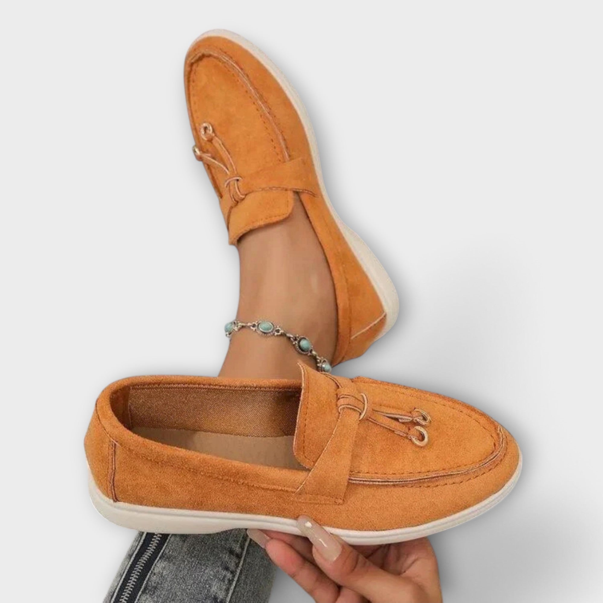 Women's Flat Loafers with Bow Detail in Eight Colours – Slip-On Leather-Look Moccasin Shoes for Work Office Smart Casual Everyday Comfort | Koossa