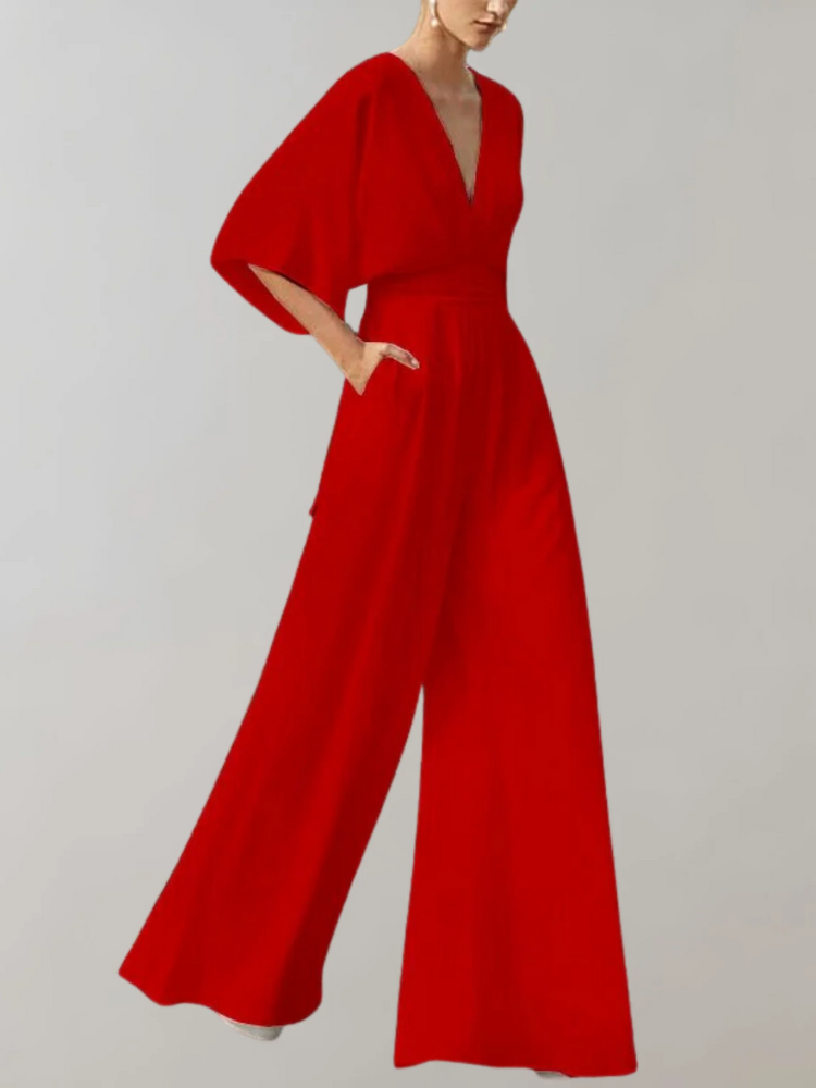 Women's Wide-Leg Jumpsuit — Elegant One-Piece for Wedding Guests & Evening Events | Koossa