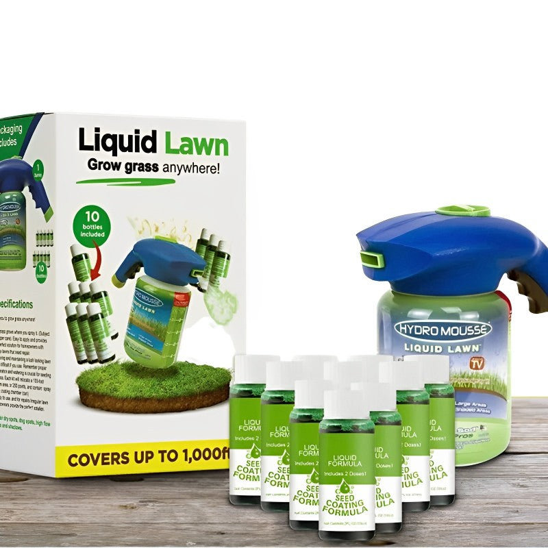 Spray-On Grass Seed Hydroseeding Kit for Bare Spots & Dog Patches – Garden Hose Attachment Lawn Repair, Patchy Yard Reseeding | Lonoma