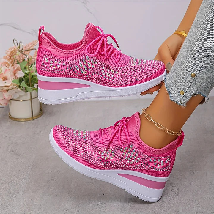 Women's Ergonomic Lace-Up Trainers in Premium Canvas with Cushioned Sole for All-Day Comfort | Koossa