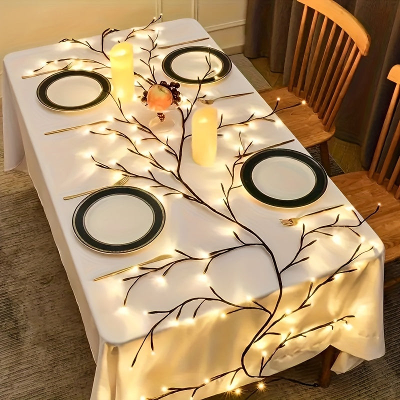 Willow Branch Wall Light with 96 Warm White LEDs – USB Powered Decorative Twig Accent for Holiday Mantel and Home | Lonoma