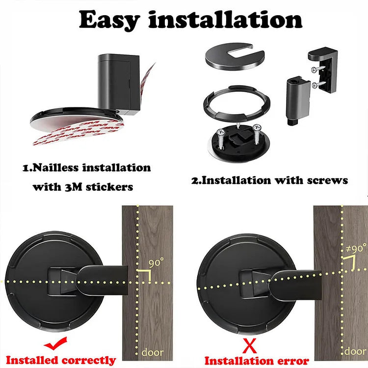 Floor-Mount Door Stopper with Push-Lock Release, Zinc Alloy Door Holder for Bedroom, Office, Hallway, Living Room Doors | Lonoma