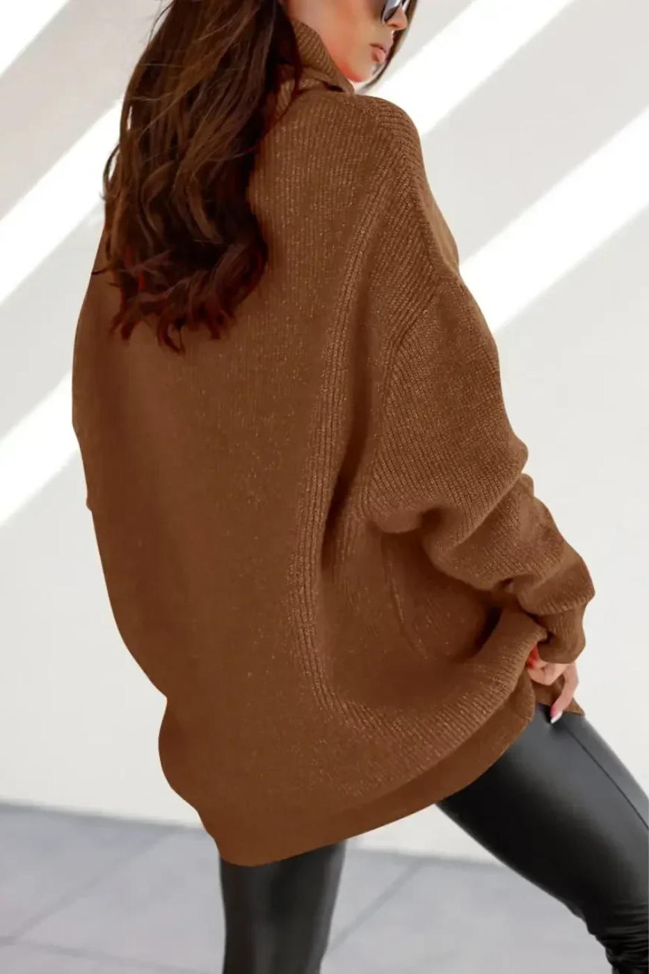 Women's Oversized Knit Jumper — Relaxed Fit High Neck Pullover for Everyday Comfort & Casual Elegance | Koossa