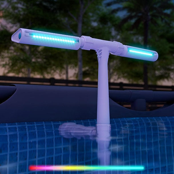 Fontaine Solaire pour Piscine avec Éclairage LED RGB Automatique Effet Eau Lumineuse Nocturne Décoration Jardin | Koossa