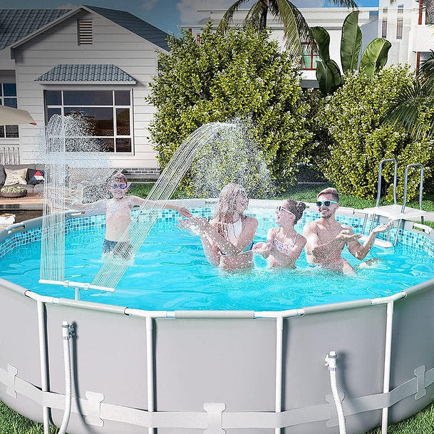 Fontaine Solaire pour Piscine avec Éclairage LED RGB Automatique Effet Eau Lumineuse Nocturne Décoration Jardin | Koossa