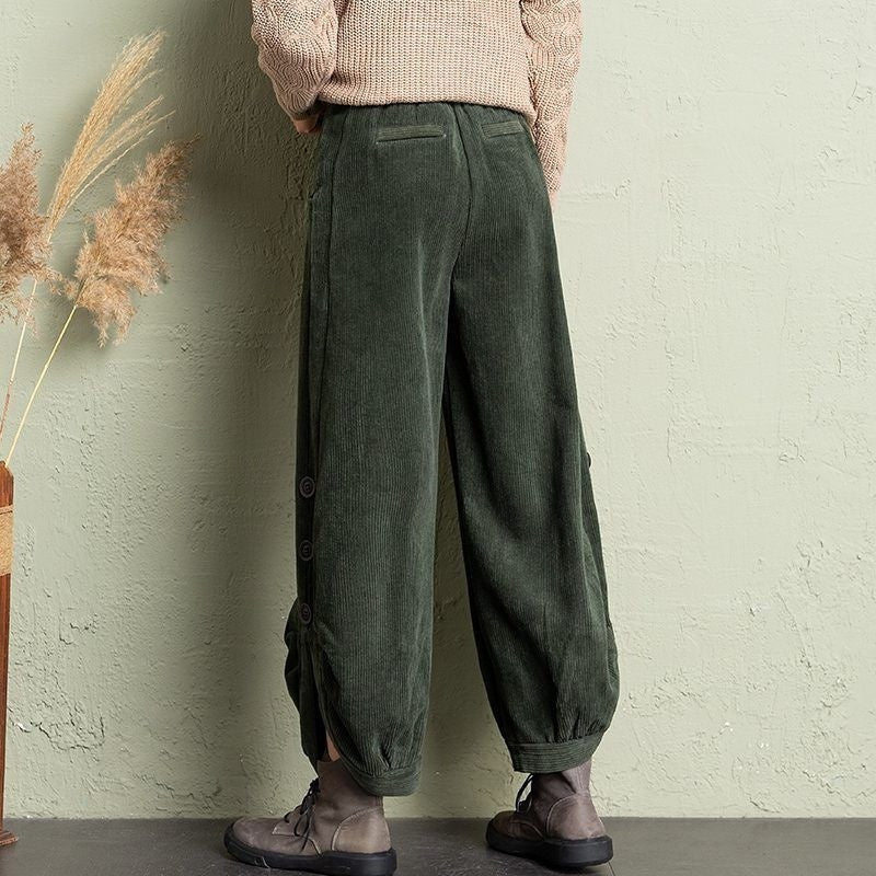 Women's Wide-Leg Corduroy Trousers — Relaxed Fit Cord Trousers in Classic Colours for Everyday Elegance | Koossa