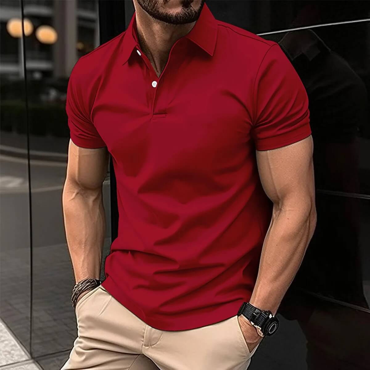Men's Classic Polo Shirt — Smart Casual Short Sleeve Top for Golf, Work & Weekend Wear | Koossa