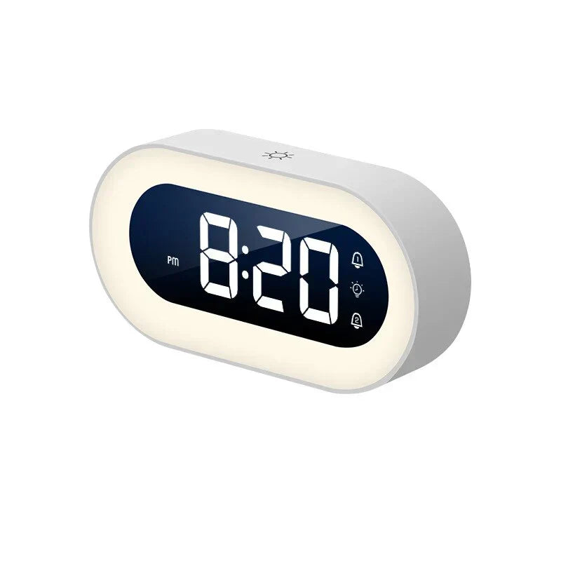 Sunrise Alarm Clock with Night Light, LED Display & Nature Sounds, Rechargeable USB-C, Black or White Wake Up Light for Bedroom | Lonoma