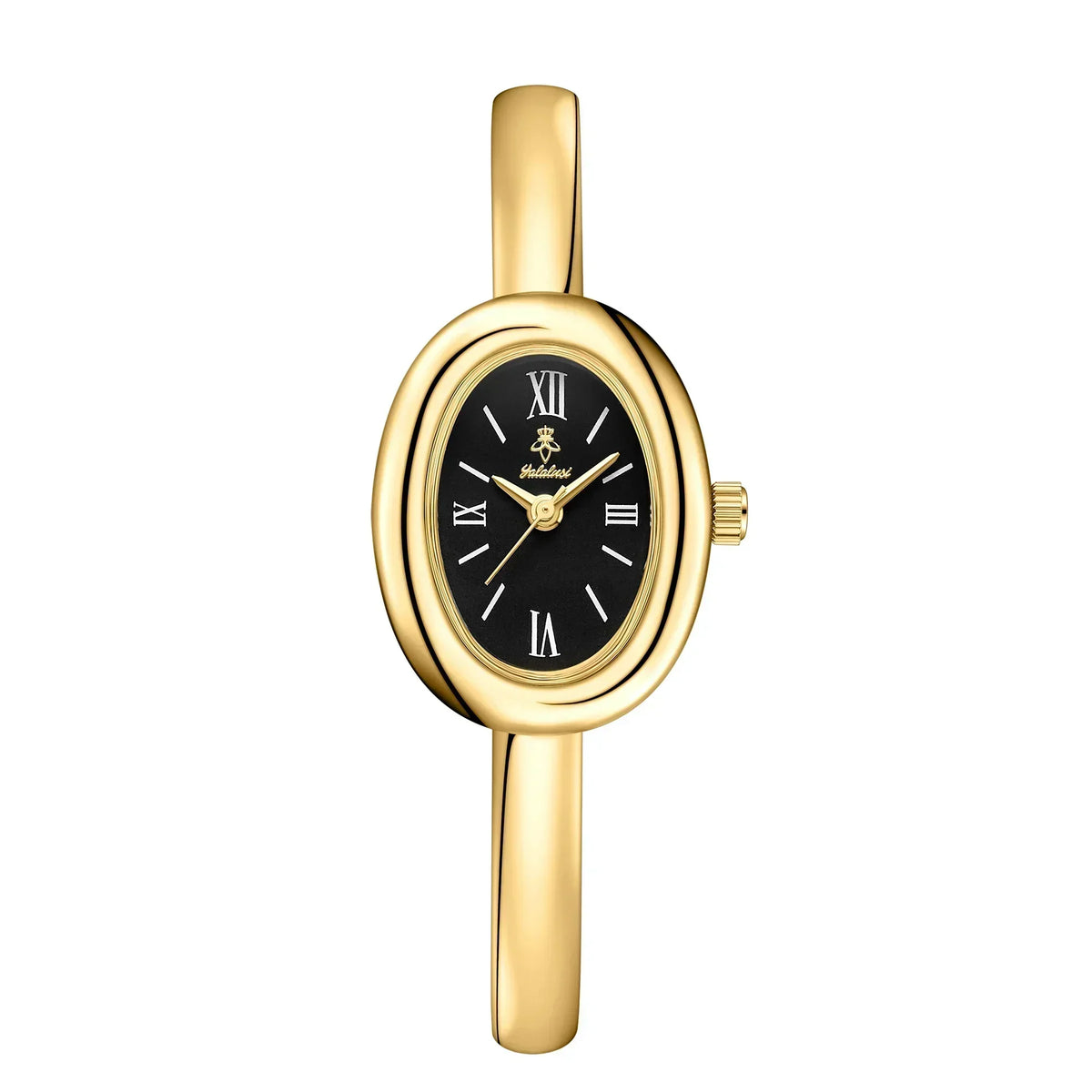 Women's Oval Face Bangle Watch, Quartz Analog Stainless Steel Wristwatch, Gold or Silver Bracelet Watch for Dress, Office and Casual Wear | Lonoma