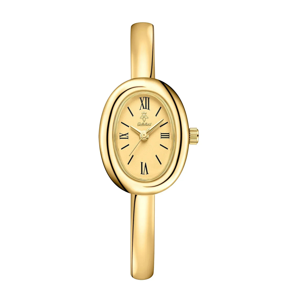 Women's Oval Face Bangle Watch, Quartz Analog Stainless Steel Wristwatch, Gold or Silver Bracelet Watch for Dress, Office and Casual Wear | Lonoma