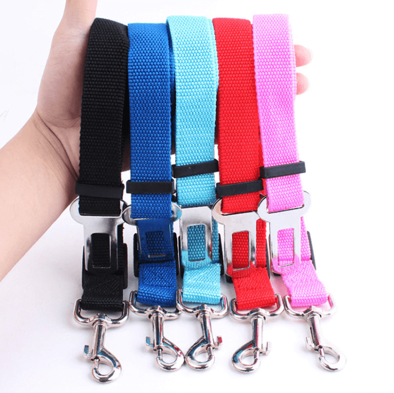 Dog Car Seatbelt Adjustable Nylon 2-in-1 Lead Clip Safety Harness Restraint Travel Strap Universal Fit Vehicle | Koossa
