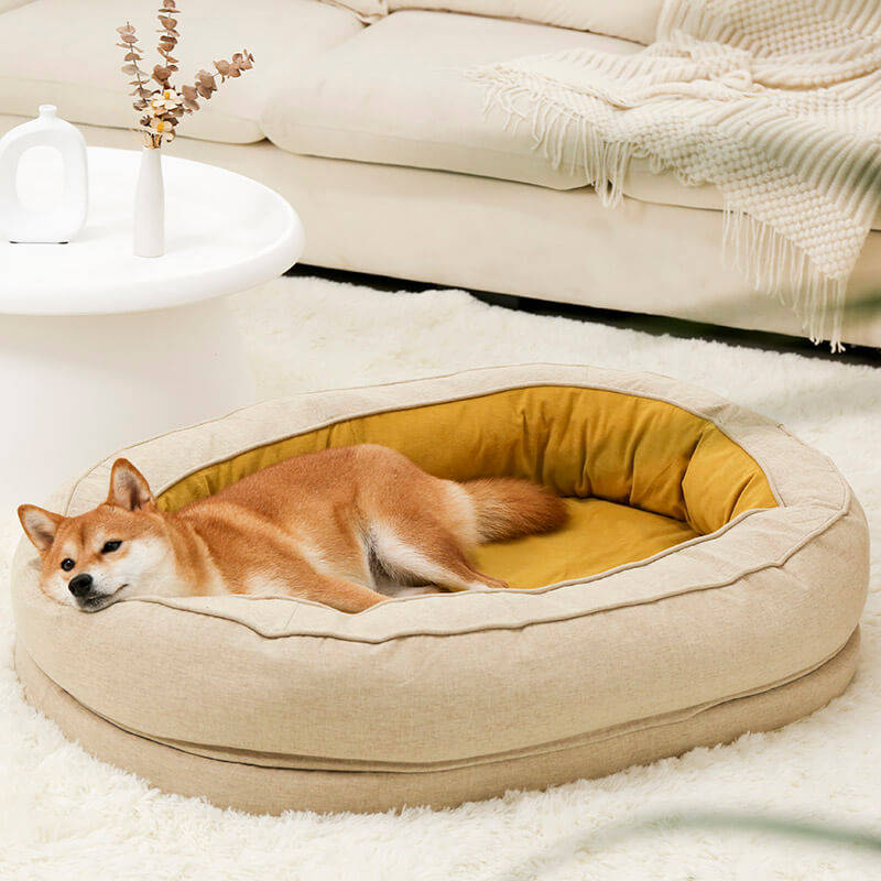 Dog Bed Donut Oval Orthopaedic Foam M L XL 2XL Waterproof Washable Anti-Slip Calming Cuddler Pet Sofa Bed | Koossa