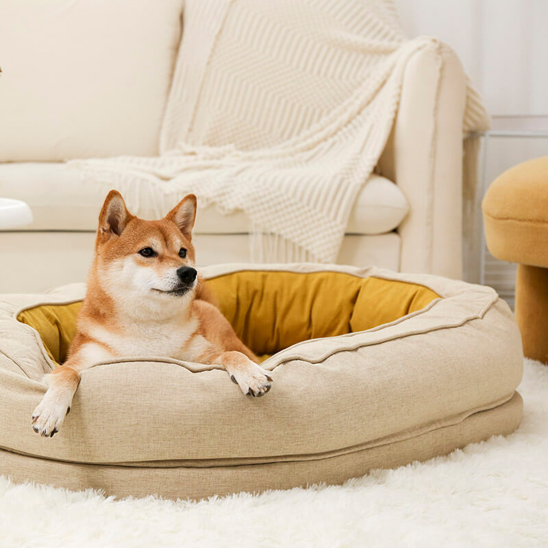 Dog Bed Donut Oval Orthopaedic Foam M L XL 2XL Waterproof Washable Anti-Slip Calming Cuddler Pet Sofa Bed | Koossa
