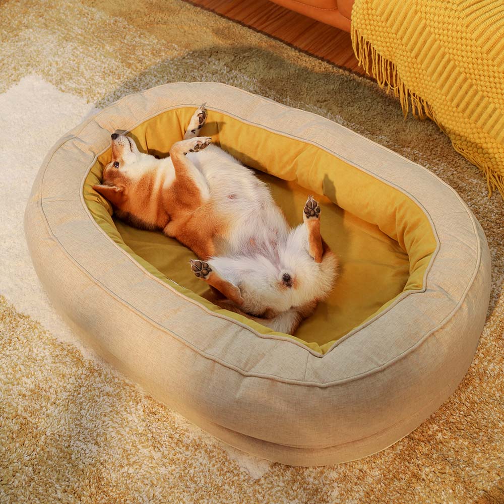 Dog Bed Donut Oval Orthopaedic Foam M L XL 2XL Waterproof Washable Anti-Slip Calming Cuddler Pet Sofa Bed | Koossa