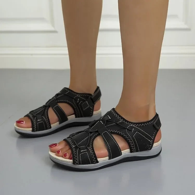 Women's Open-Toe Adjustable Strap Sandals — Comfortable Everyday Sandals with Contoured Footbed & Arch Support | Koossa