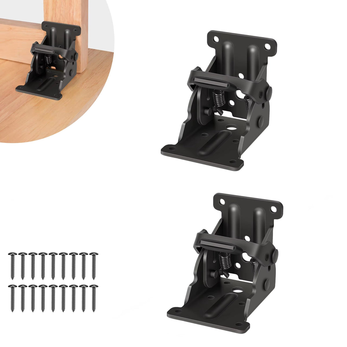 Heavy-Duty Folding Table Bracket Set, Self-Locking Steel Shelf Support for Workbench, RV Table, Drop-Leaf Desk, Murphy Bed | Lonoma