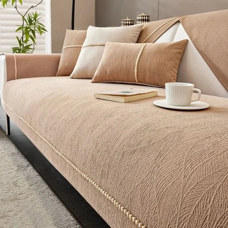 Protection Textile Antidérapante pour Assise de Canapé – Finition Lin Naturelle et Maintien Optimal Durable | Koossa