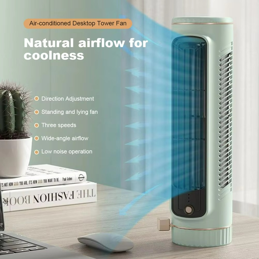 Ventilateur sans Pale 360° Refroidissement Silencieux Design Sécurisé Blanc Vert Bureau Maison Économe | Koossa