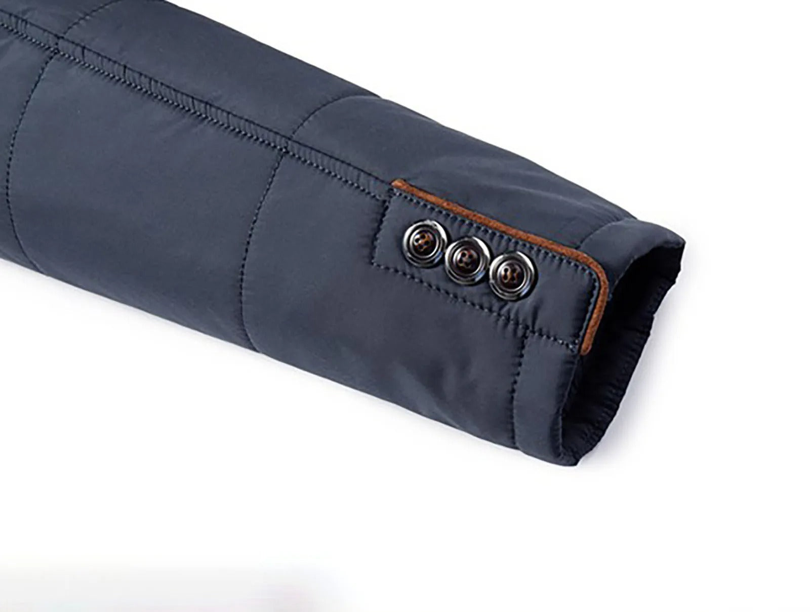 Men's Quilted Winter Jacket in Navy and Grey — Classic Smart-Casual Coat for Autumn and Winter | Koossa