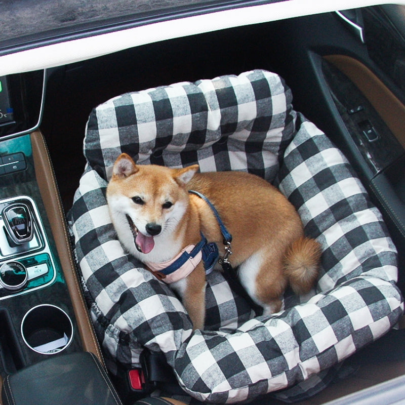 Dog Car Seat Bed Cotton Padded Portable Safety Harness Small Dogs Booster Carrier Shoulder Bag | Koossa