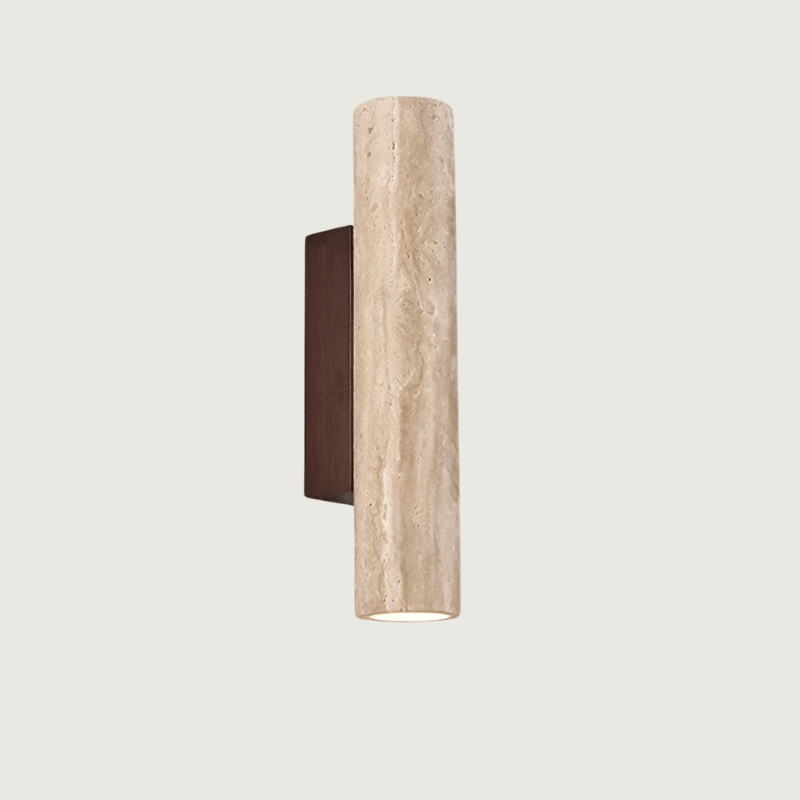 Applique murale en travertin naturel avec LED intégrée pour une ambiance chaleureuse et contemporaine élégante | Koossa