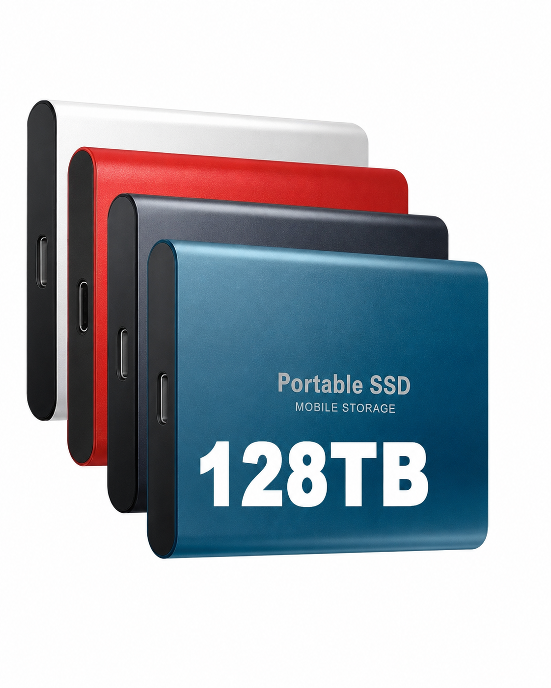128TB Portable External SSD USB-C, 540 MB/s Solid State Drive for Mac, PC & Android, Shock-Resistant Aluminum Backup Storage | Lonoma