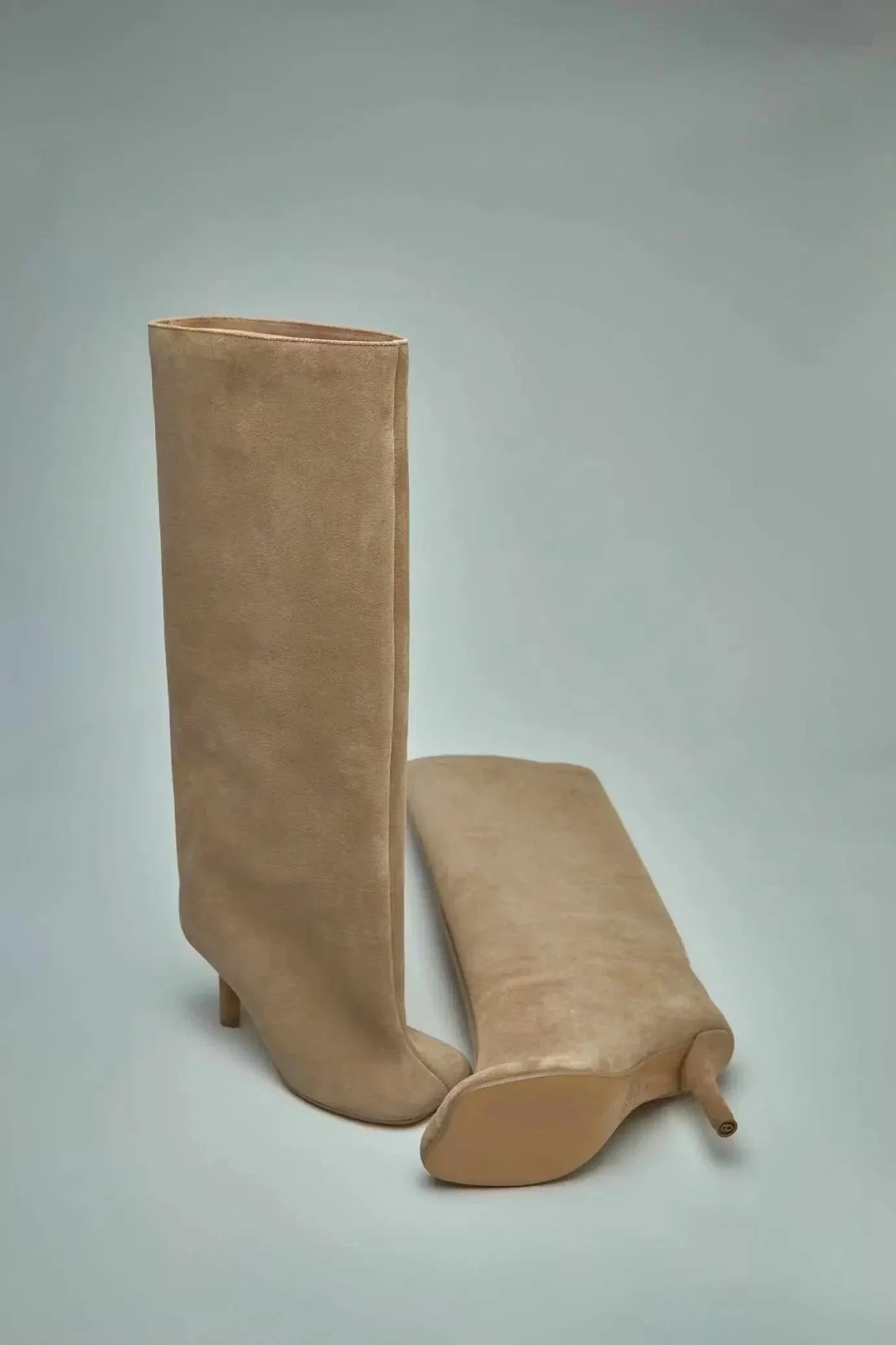 Over-the-Knee Suede Stiletto Boots for Elegant Occasions | Brown Pointed Toe High Heel Boots | Sophisticated Women's Footwear for Autumn and Winter | Koossa