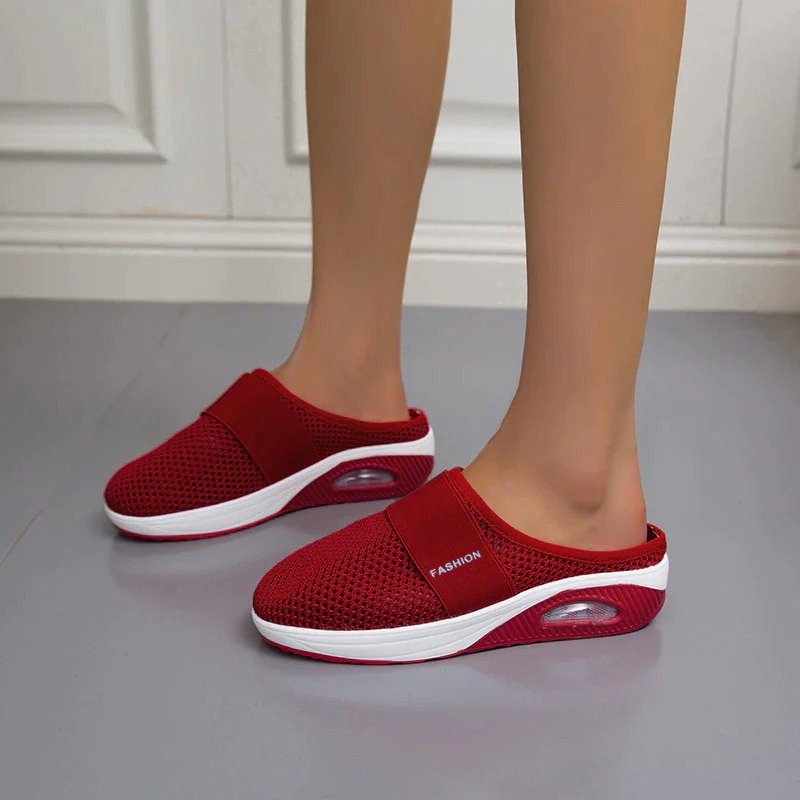 Women's Breathable Mesh Slip-On Trainers with Air-Cushioned Sole in Eight Colours for Walking and Everyday Comfort | Koossa