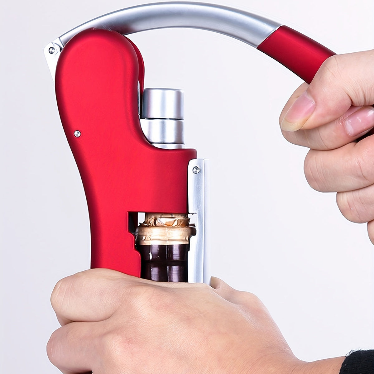 Lever-Action Wine Opener, Ergonomic Corkscrew with Soft-Grip Handle for Home Bars, Restaurants, Catering & Wine Lovers | Lonoma