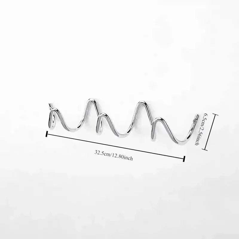Wavy Wall Mounted Coat Rack with 3 or 5 Hooks, Modern Metal Entryway Hook Rail for Coats, Bags, Scarves & Hats, Hallway Organizer | Lonoma