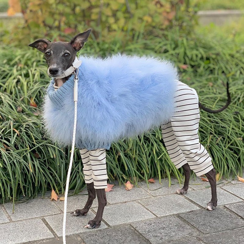 Dog Faux Fur Sweater 100% Polyester Stretchy Italian Greyhound Whippet Fluffy Coat Plush Dog Jumper Slim Breed S–XL Pink Blue Purple Green | Koossa