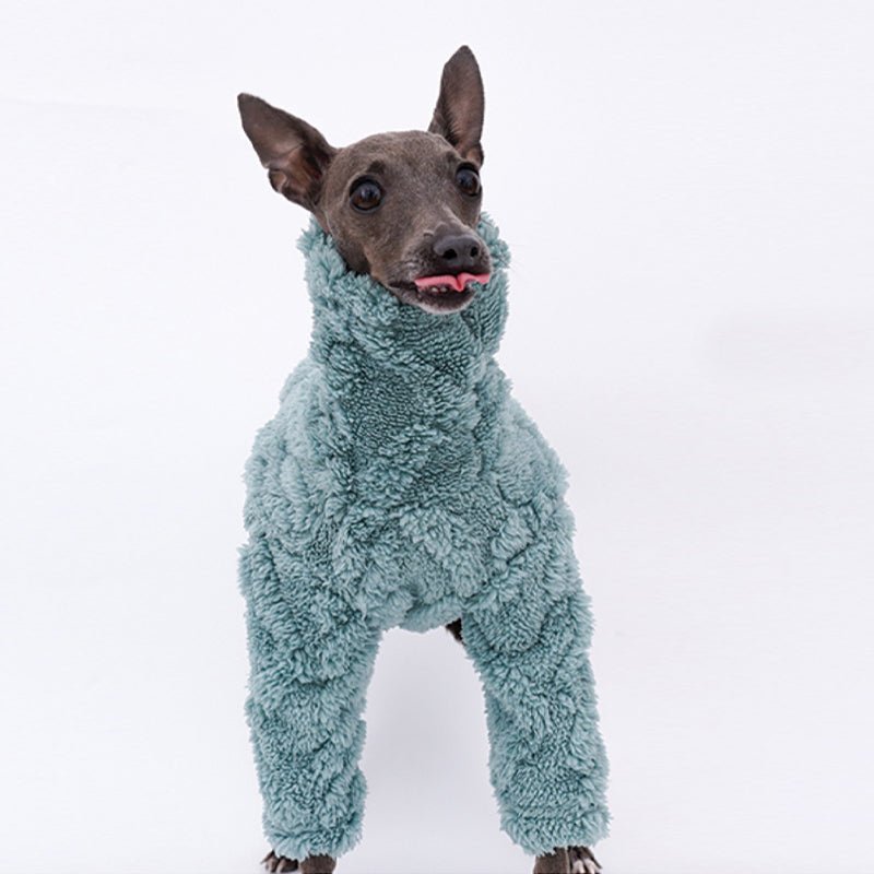 Dog Fleece Jumpsuit Polar Plush Teddy Full Body Suit Italian Greyhound Whippet Onesie Warm Winter Dog Coat XS–XXL | Koossa