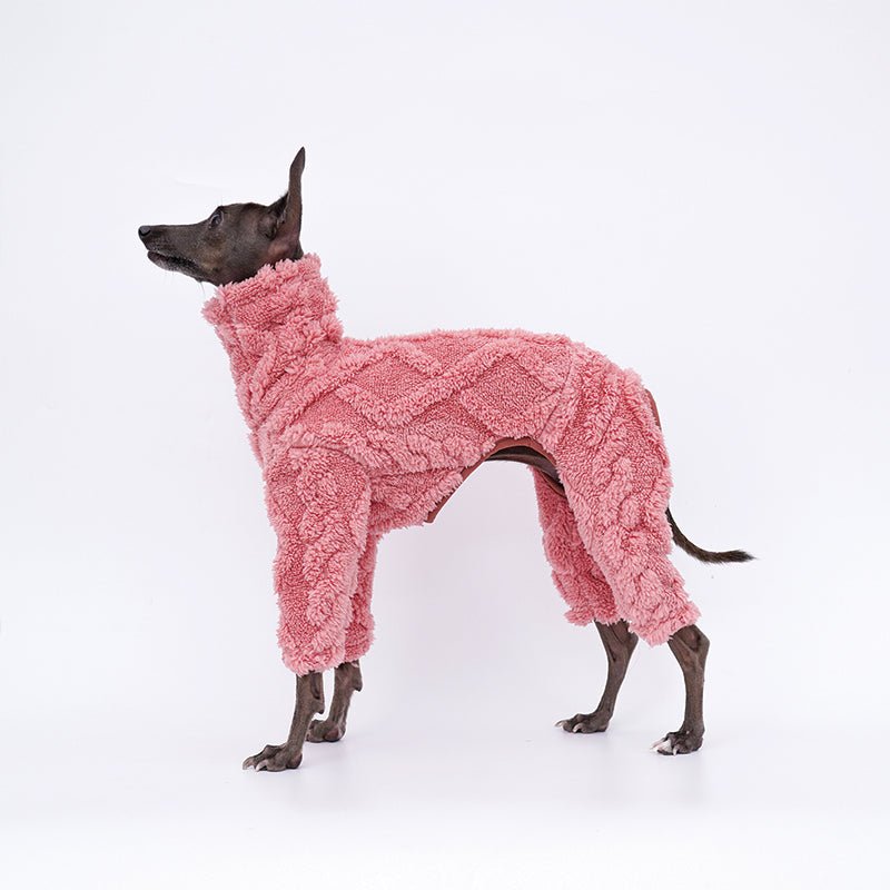 Dog Fleece Jumpsuit Polar Plush Teddy Full Body Suit Italian Greyhound Whippet Onesie Warm Winter Dog Coat XS–XXL | Koossa