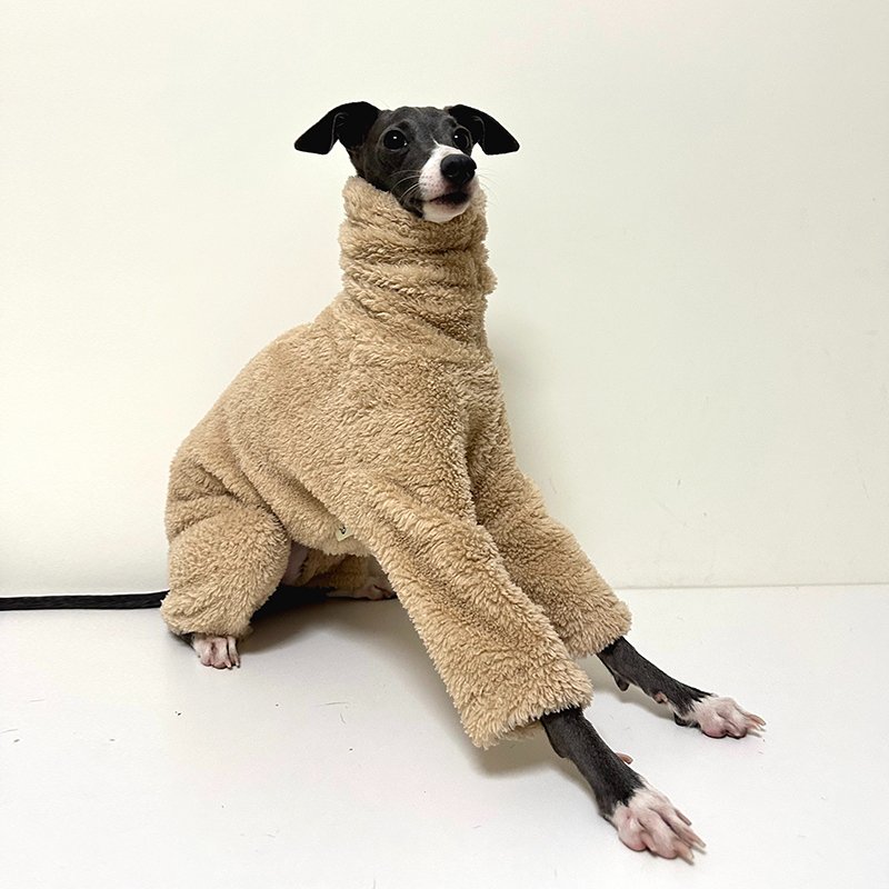 Dog Fleece Jumpsuit Double-Sided Plush Whippet Greyhound Sizes 1–10 Warm Winter Onesie Iggy Clothes | Koossa