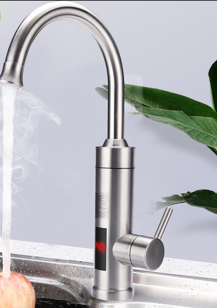 Robinet de cuisine automatique infrarouge nickel brossé sans contact hygiène économie d'eau portée 5 cm | Koossa