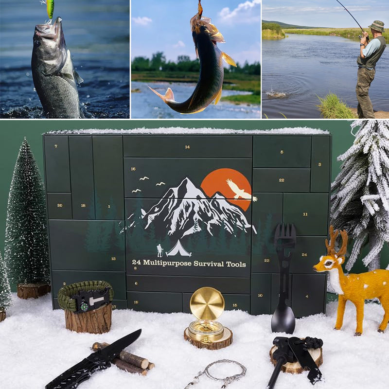 24-Day Outdoor Gear Countdown Calendar with Survival Tools & Accessories for Camping Hiking Adventures | Lonoma