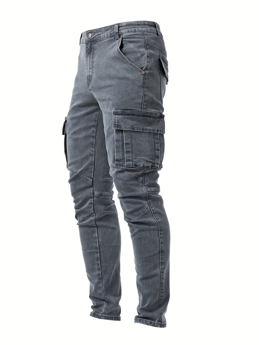 Men's Slim Fit Cargo Trousers — Multi-Pocket Stretch Jeans for Casual Urban Style & Everyday Comfort | Koossa