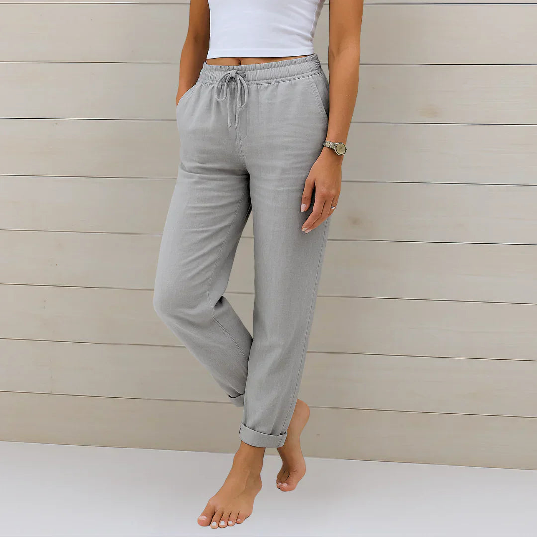 Women's Stretch Jersey Trousers with Breathable Weave in Seven Versatile Colours for Effortless Everyday Elegance and All-Day Comfort | Koossa