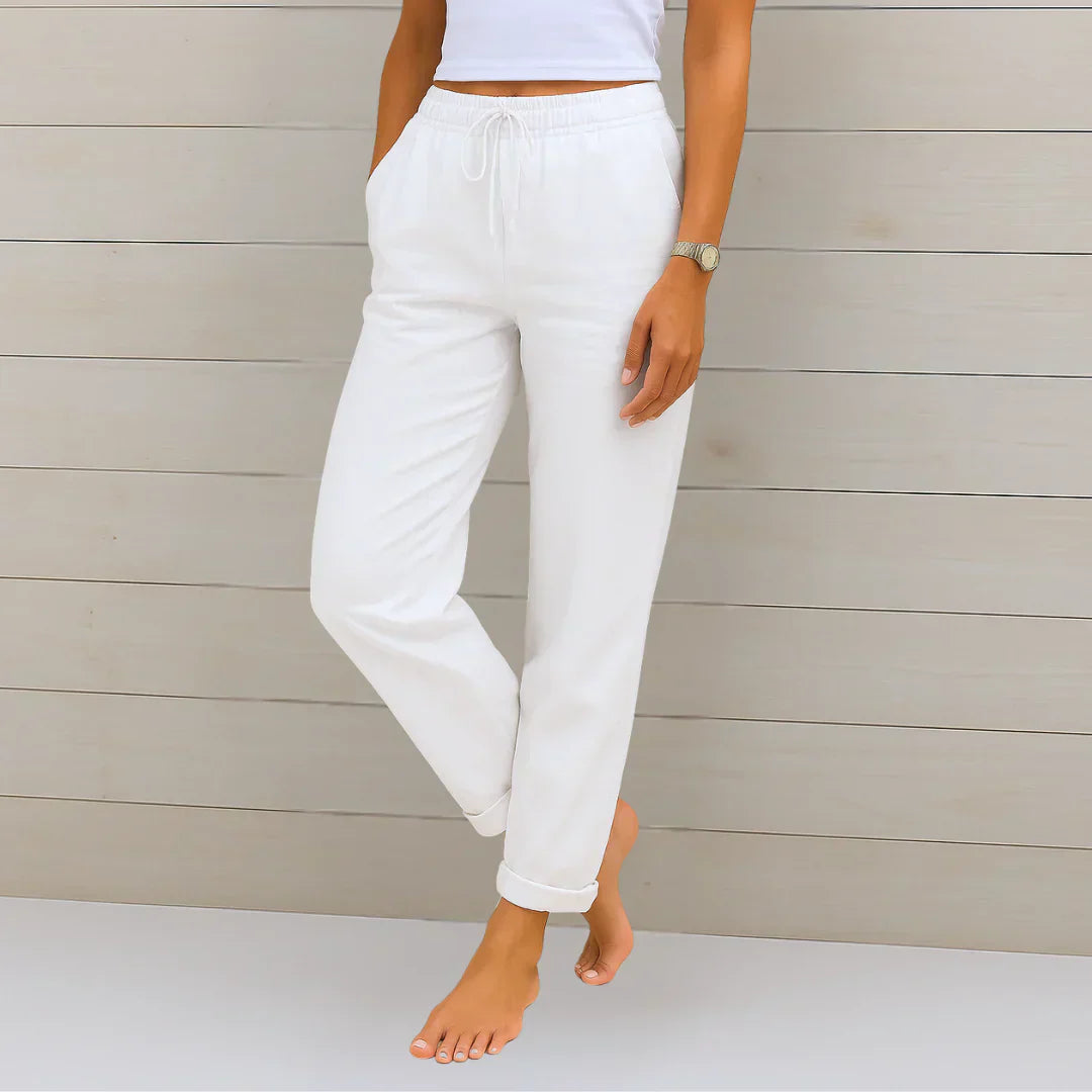 Women's Stretch Jersey Trousers with Breathable Weave in Seven Versatile Colours for Effortless Everyday Elegance and All-Day Comfort | Koossa