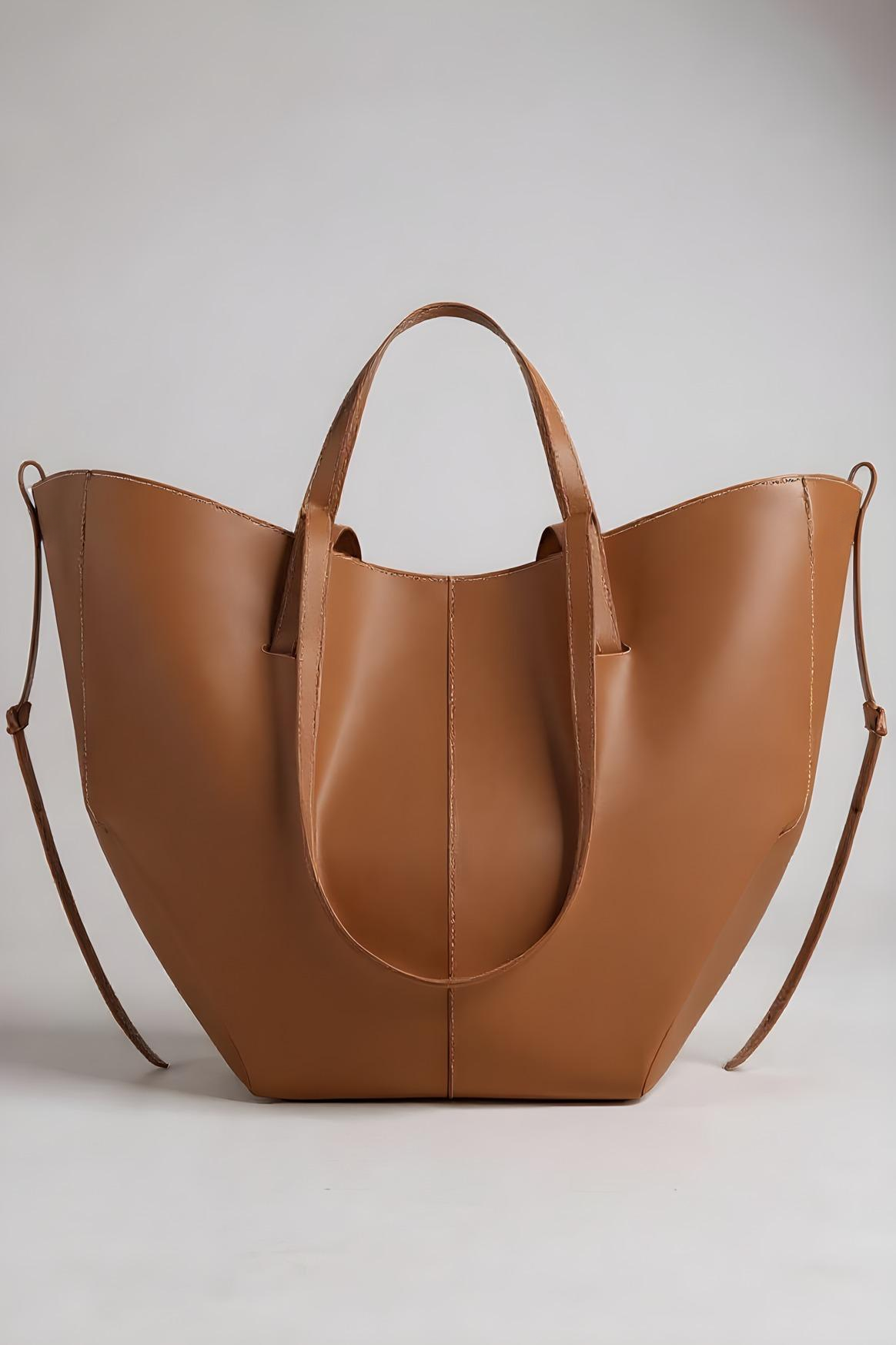 Classic Double-Handle Tote Bag in Premium Leather | Spacious Structured Handbag for Work and Travel | Koossa