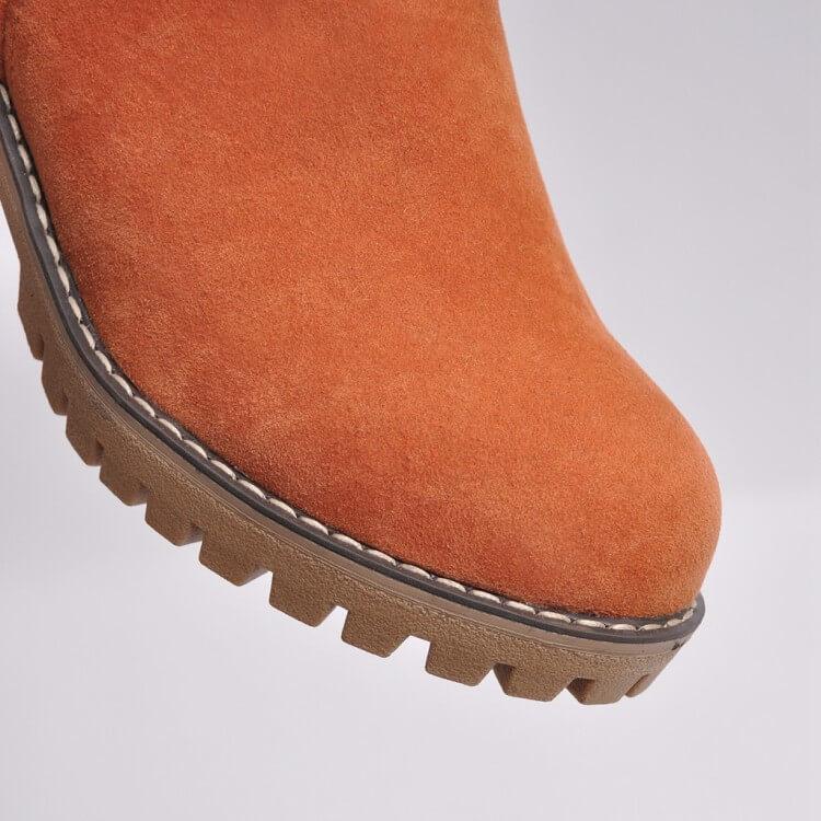 Women's Foldover Ankle Boots in Black, Brown & Grey for Autumn Days | Warm Block Heel Winter Footwear with Cushioned Lining | Koossa