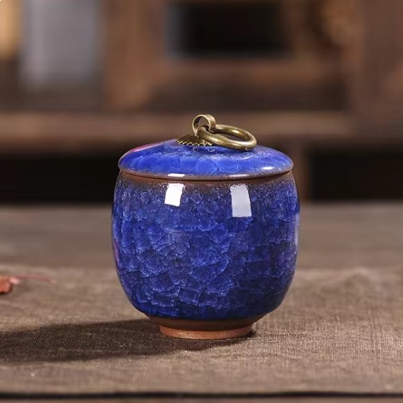 Ceramic Pet Cremation Jar with Lid for Ashes – Small Resting Vessel for Dogs, Cats – Indoor Tribute Container | Lonoma