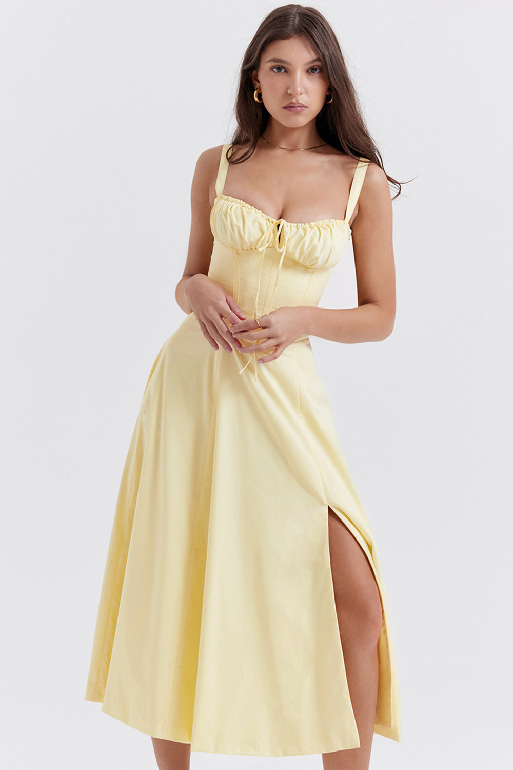 Women's Floral Print Strapless Midi Dress — Elegant Summer Dress for Garden Parties & Special Occasions | Koossa