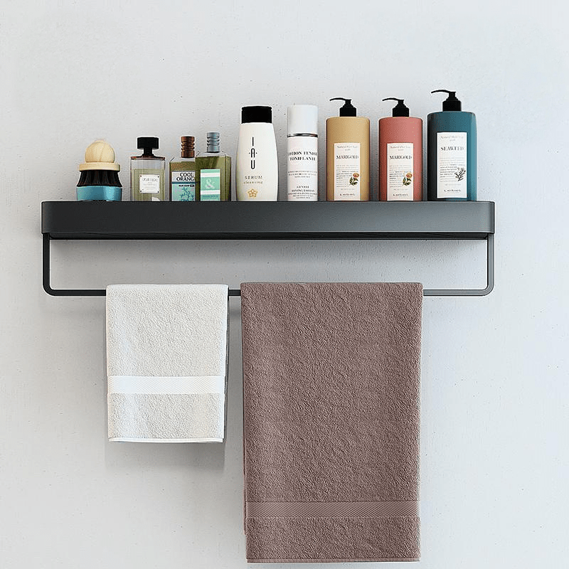 Adhesive Shower Shelf No-Drill Stainless Steel Bathroom Organizer 12 16 or 20 Inch Wall Caddy Towel Rack Option Storage for Shampoo Soap | Lonoma
